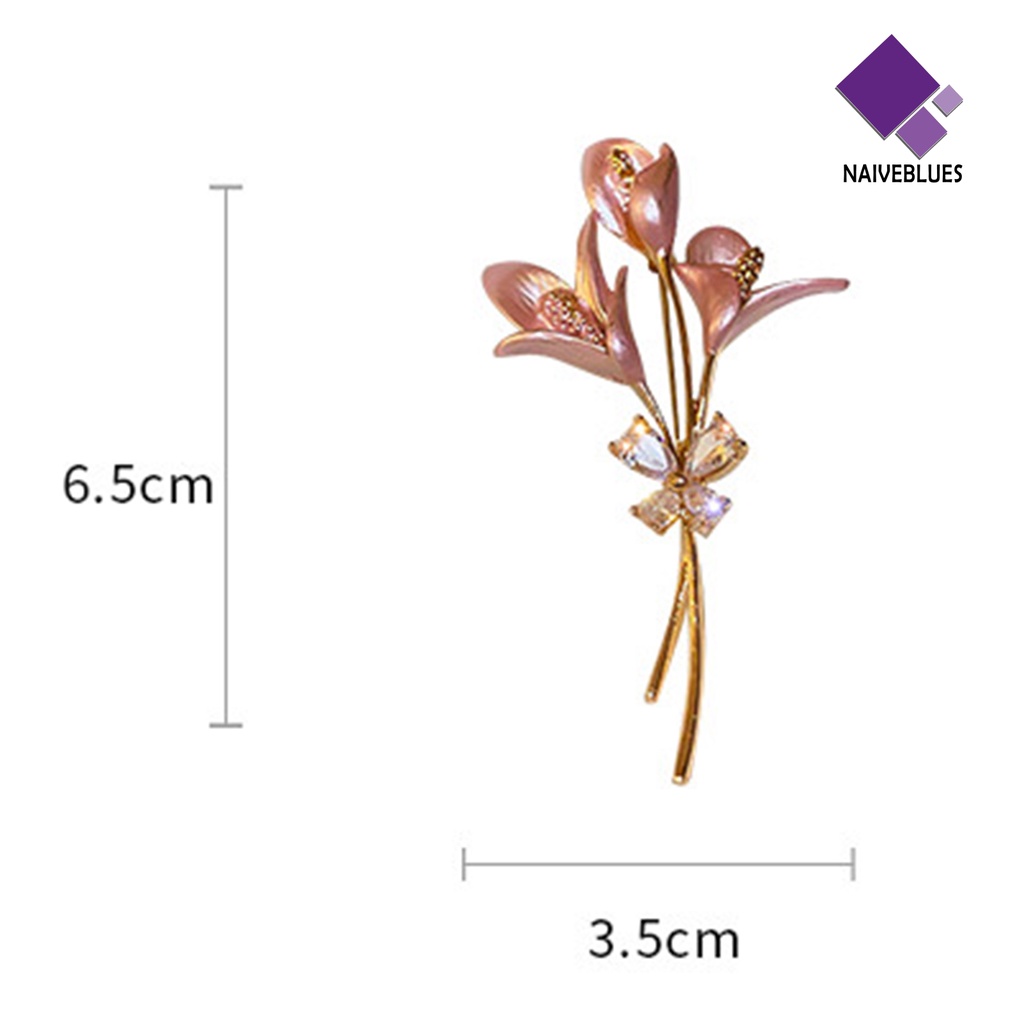 &lt; Naiveblues &gt; Bros Pin Temperamen Good-looking Gaya Bunga Tulip Aksesoris Untuk Dipakai