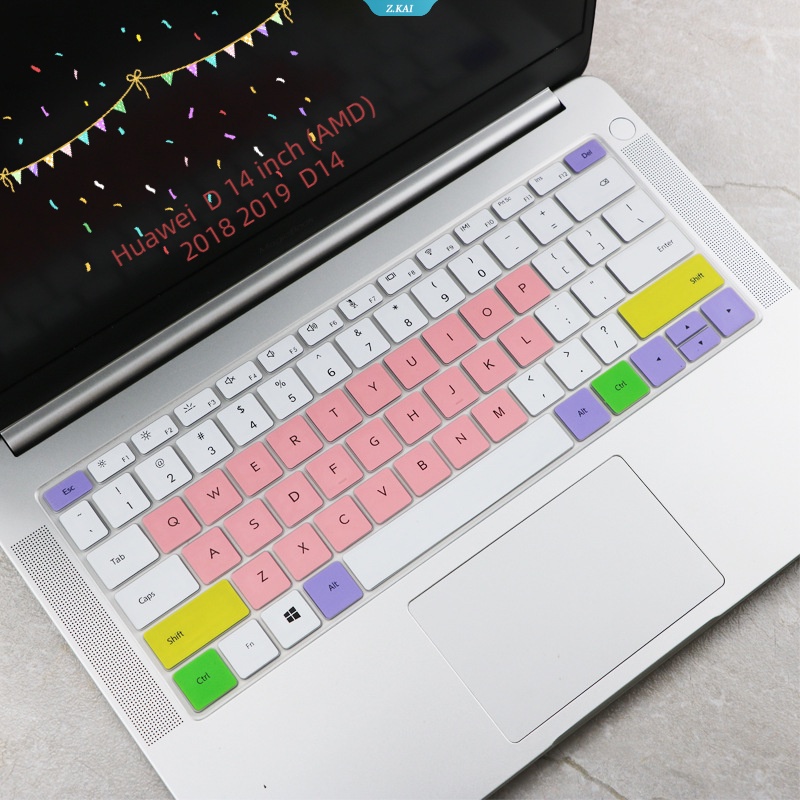 Cover Keyboard Komputer Untuk Model Huawei MateBook D 14inch (AMD) 2018 2019 Notebook D14 Warna Solid Silikon Anti Air Pelindung Kulit Keyboard Laptop Penutup Debu [ZK]