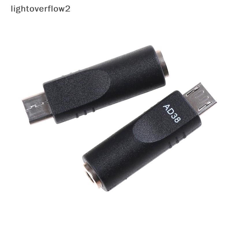 [lightoverflow2] 2pcs 3.5mm x 1.1mm Female To Micro USB 5pin Male DC Converter Charger Adapter [ID]