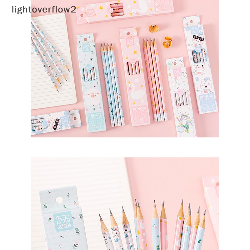 [lightoverflow2] 10pcs Pensil Kartun Lucu HB Lead Paing Drawing Pencil Student Wrig Drawing Sketch Pen Untuk Alat Tulis Sekolah [ID]