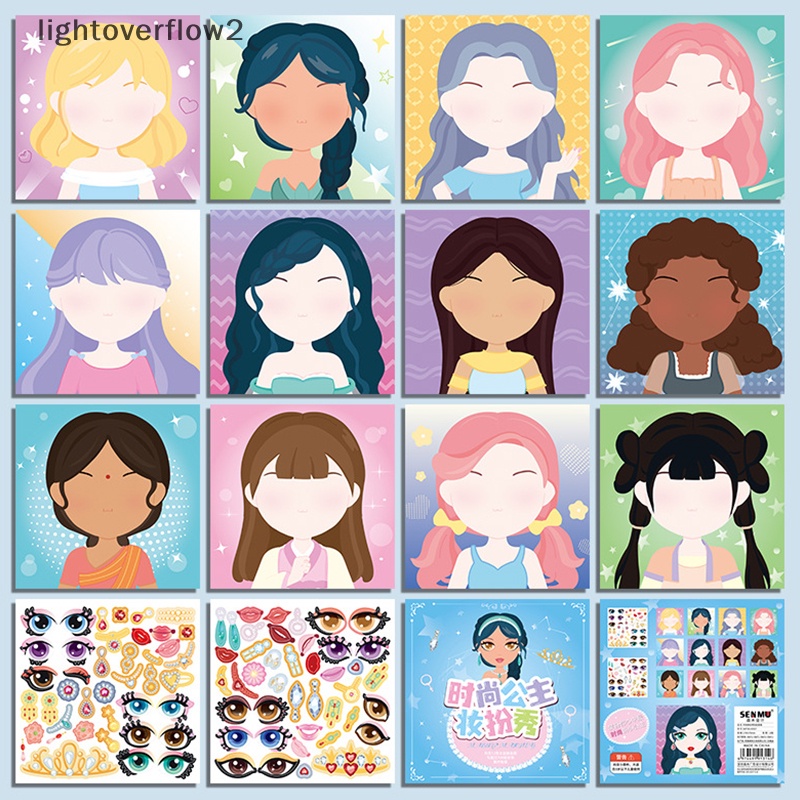 [lightoverflow2] Anak-anak Putri Fashion Change Show Sticker Set Gadis Decal Serbaguna Diy Makeup Show [ID]