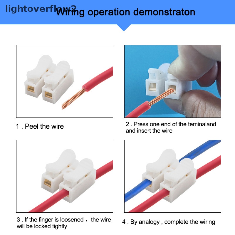 [lightoverflow2] 10pcs CH2 Quick Splice Lock Wire Connector Terminal Kabel Listrik Agar Mudah Penyambungan Aman Menjadi Kabel [ID]