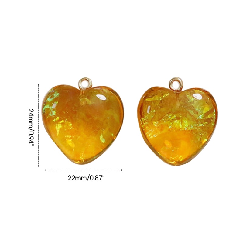 Siy Resin Pesona Hati 24x22mm Liontin Bentuk Cinta Hati Kecil Untuk Wanita DIY Necklace