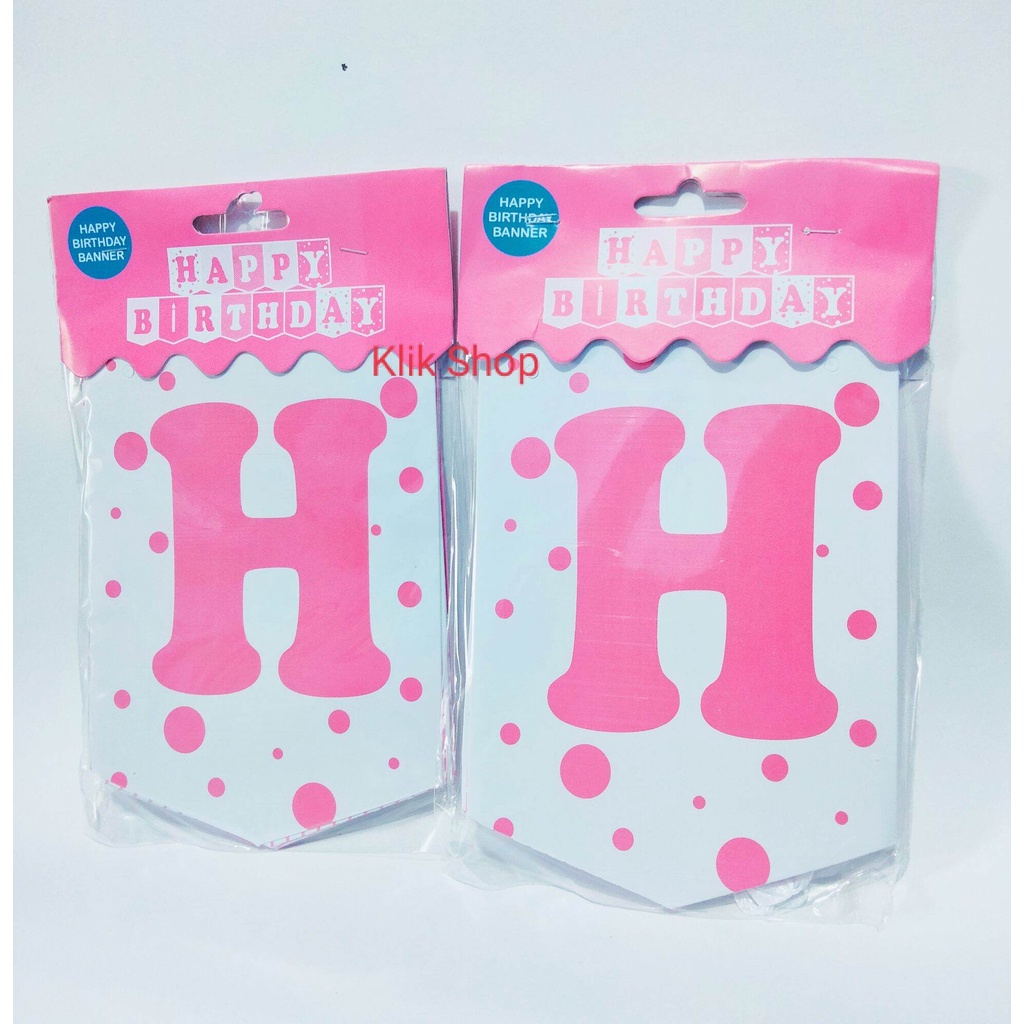 Bunting Flag Pink Polkadot / Banner Polkadot Pink / Banner Ulang Tahun