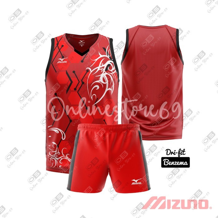 Baju volly mizuno / setelan singlet volly / Baju volly dewasa - Turkis, M