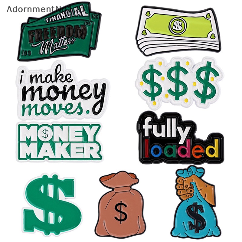 [AdornmentNo1] Money Maker Enamel Pin Full Loaded Dosh Dollar Buck Finanical Money Bag Bros Laple Lencana Perhiasan Hadiah Untuk Teman [ID]