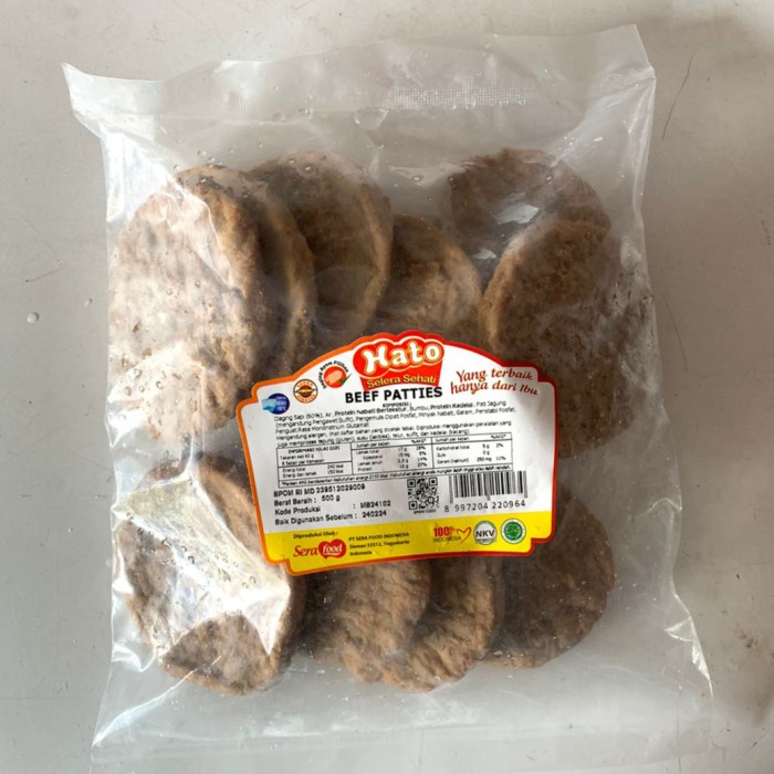 

Hato/Hatto Beef Patties/Daging Sapi Burger/Isian Burger 500 Gr
