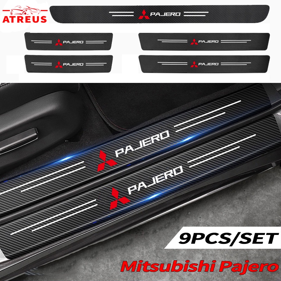 Mitsubishi Pajero Sport Carbon Fiber Car Door Sticker Protector Auto Threshold Strips Sticker Anti Gores