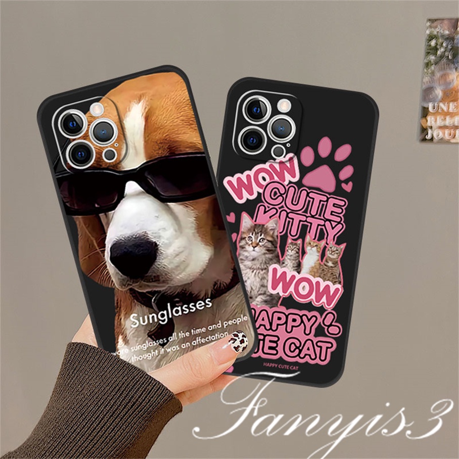 Casing Infinix Note 12 10Pro Hot 20 12 11 10 Play Hot 20 20s 12 12i 20i 11 2022 Smart 6 5 2020 Kacamata Hitam Kucing Lucu Dog Phone Case Silicon Soft Cover Pelindung