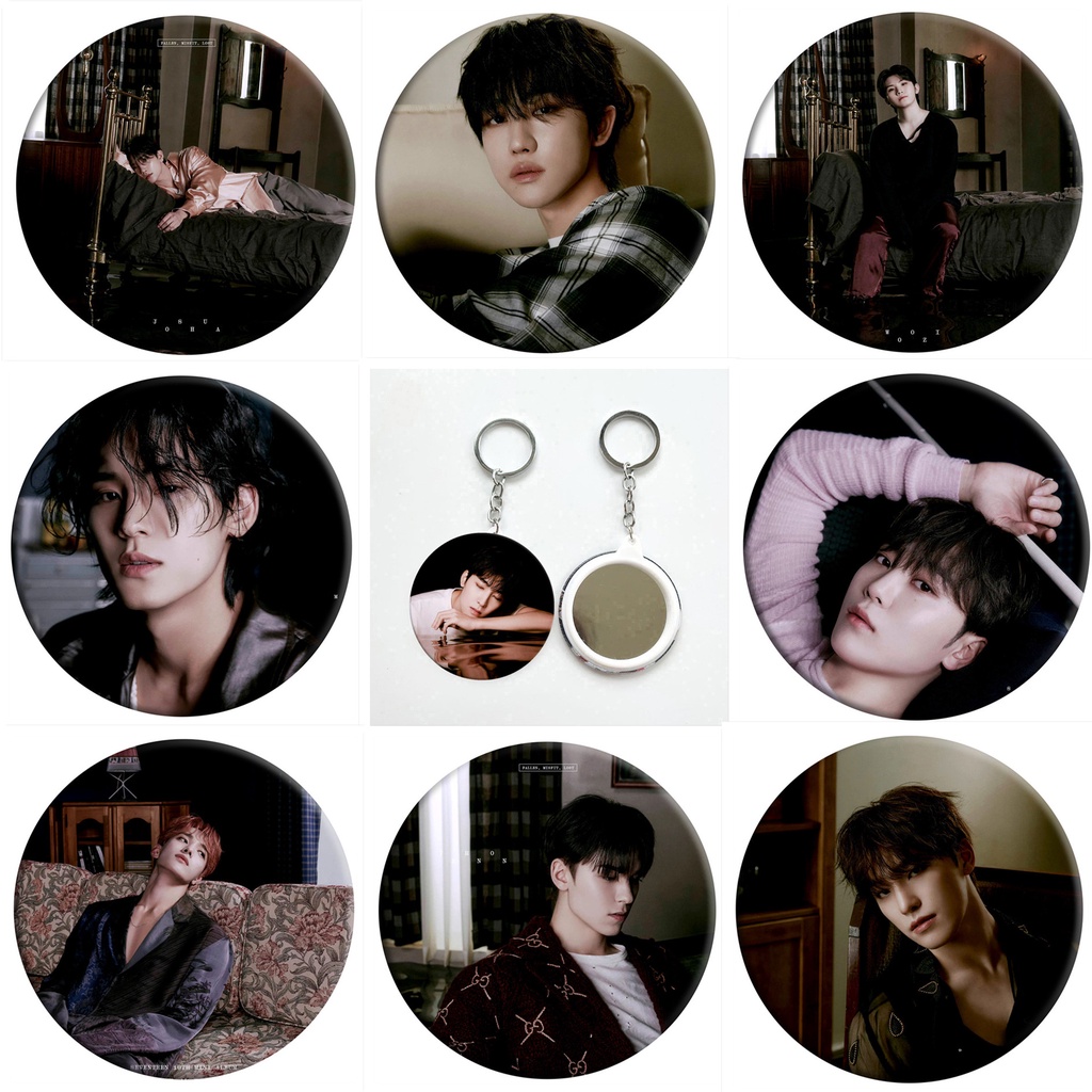 1pc SEVENTEEN Gantungan Kunci Cermin Mini Album 10th FML Key Ring Gantung Atas
