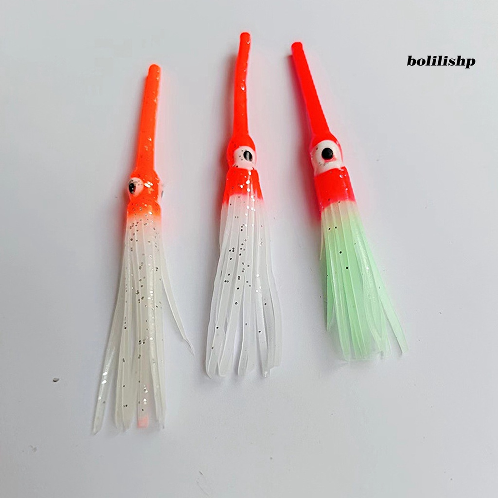 Bo-simulasi Warna Cerah Mata Besar Anti Gigit Mulut Panjang 9cm Umpan Cumi Bercahaya Memancing Laut Lembut Gurita Cumi Rok Pemikat Memancing Tackle