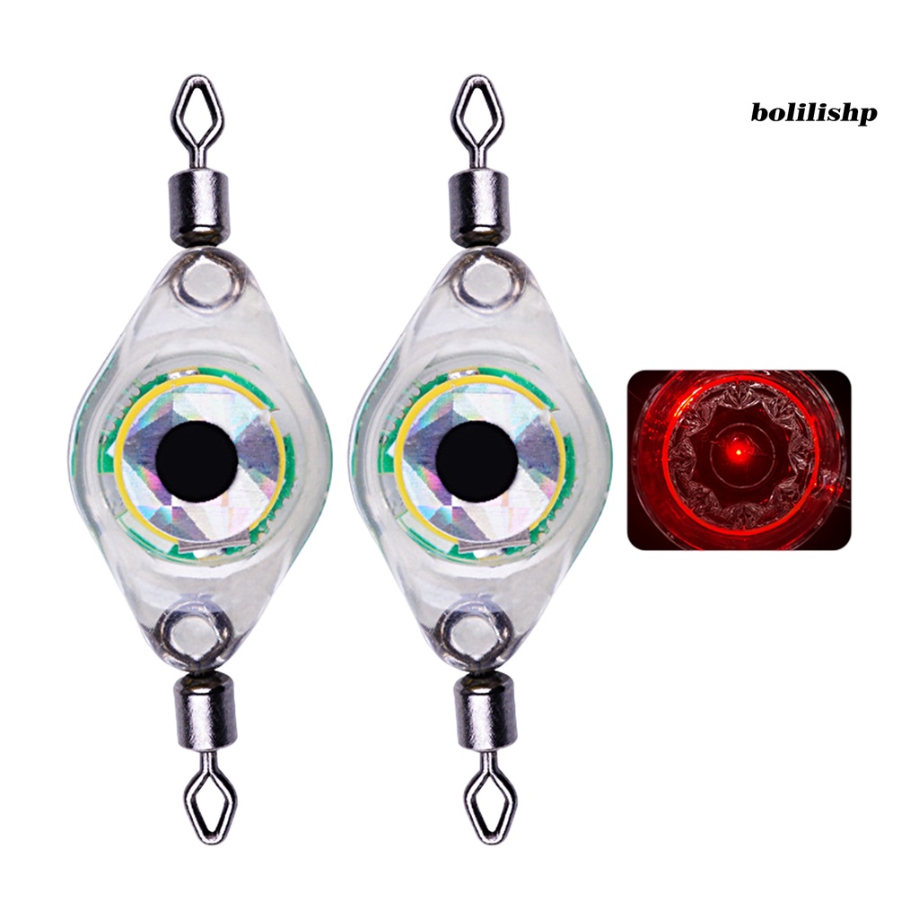 Bo-2pcs Lampu Umpan Pancing Tahan Air Bentuk Fisheye Attract Fish Acrylic LED Lure Attractant Button Lampu Pengumpul Ikan Untuk Memancing Outdoor