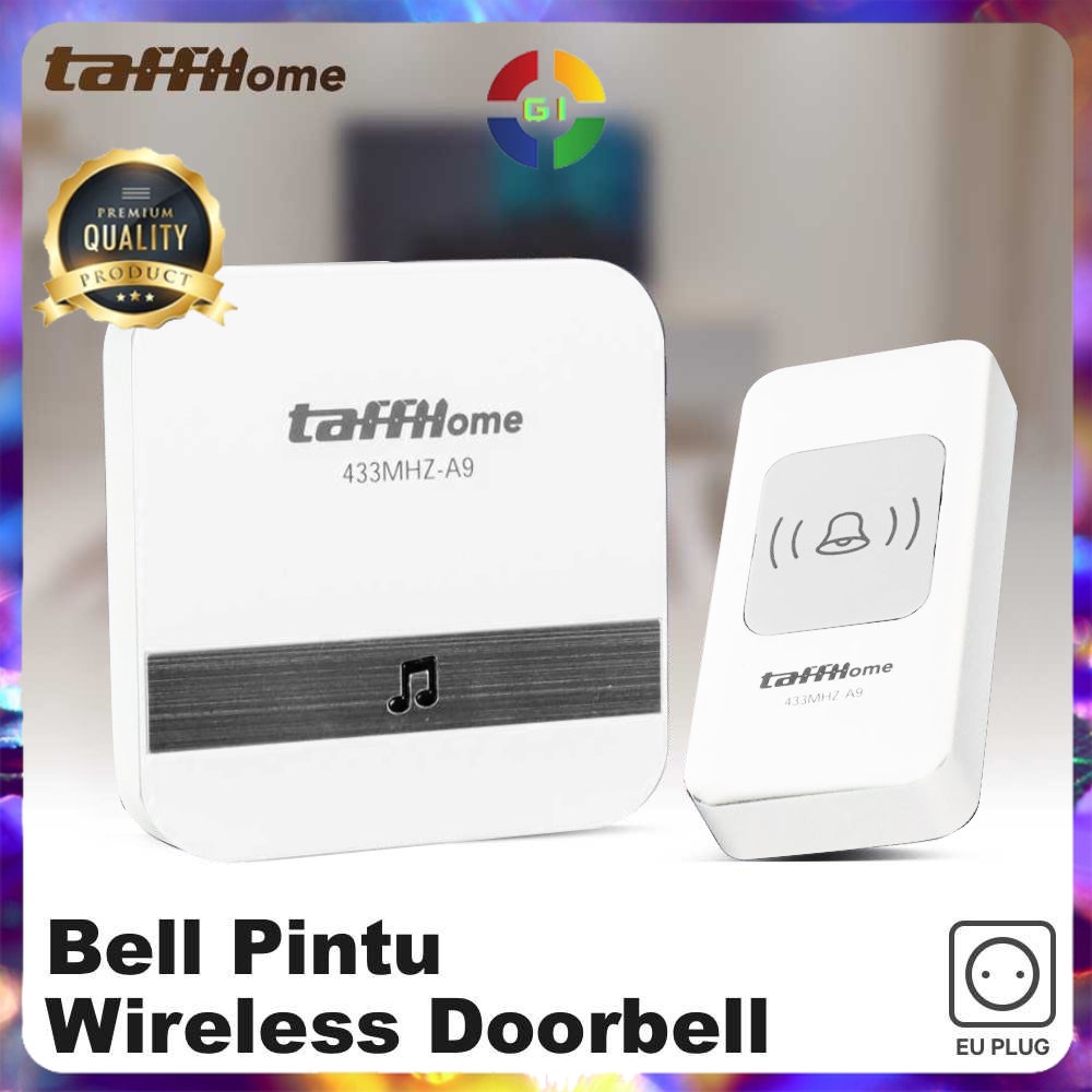 Bel Pintu Wireless Doorbell Waterproof 1 Receiver 433Mhz White