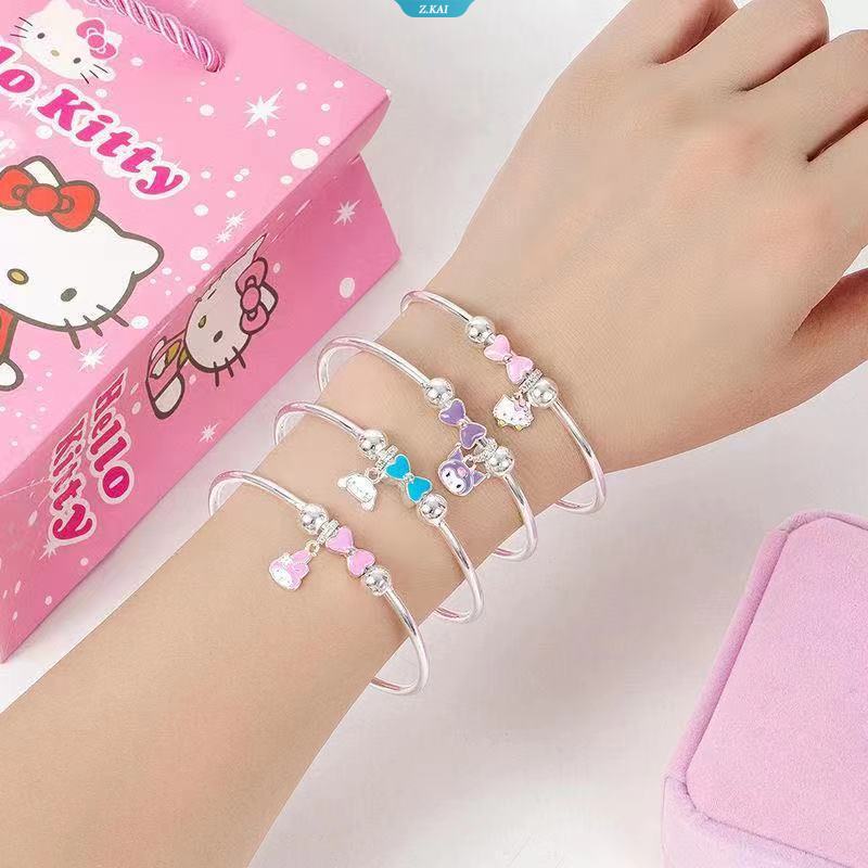 Fashion Korea Baru Kuromi My Melody HelloKitty Cinnamoroll Perak Beruntung Beads Gelang Untuk Wanita Gelang Mewah Desainer Pesta Pernikahan Perhiasan Hadiah [ZK]