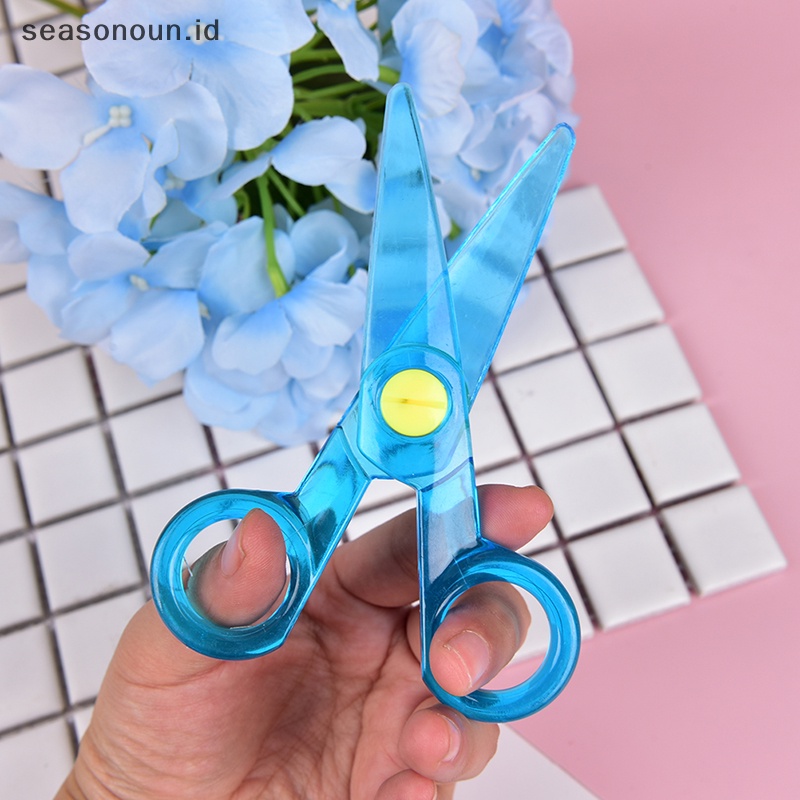 Seasonoun Quality Safety scissors Paper cutg Gunting Plastik Mainan handmade Anak.