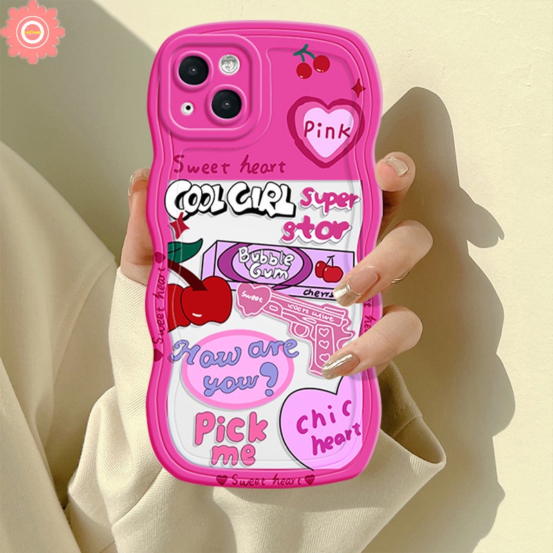 Casing Case Love Heart Korea Lucu Y2k Pink Untuk Oppo A57 A15 A12 A5s A1k A16s A16 A16K A9 A95 A17 A5s A96 A54 A5 A55 A17K A78 A3s A53 A7 A74 Reno 8T 7Z 8 6 8Z A76 A77s Soft Case A77