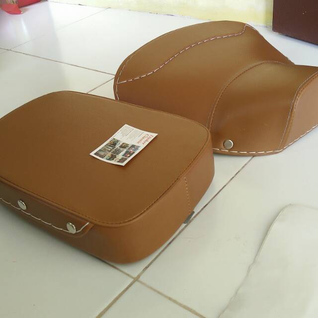 Cover Jok Motor Vespa Set depan belakang Sarung Jok Vespa Koboi Coboy