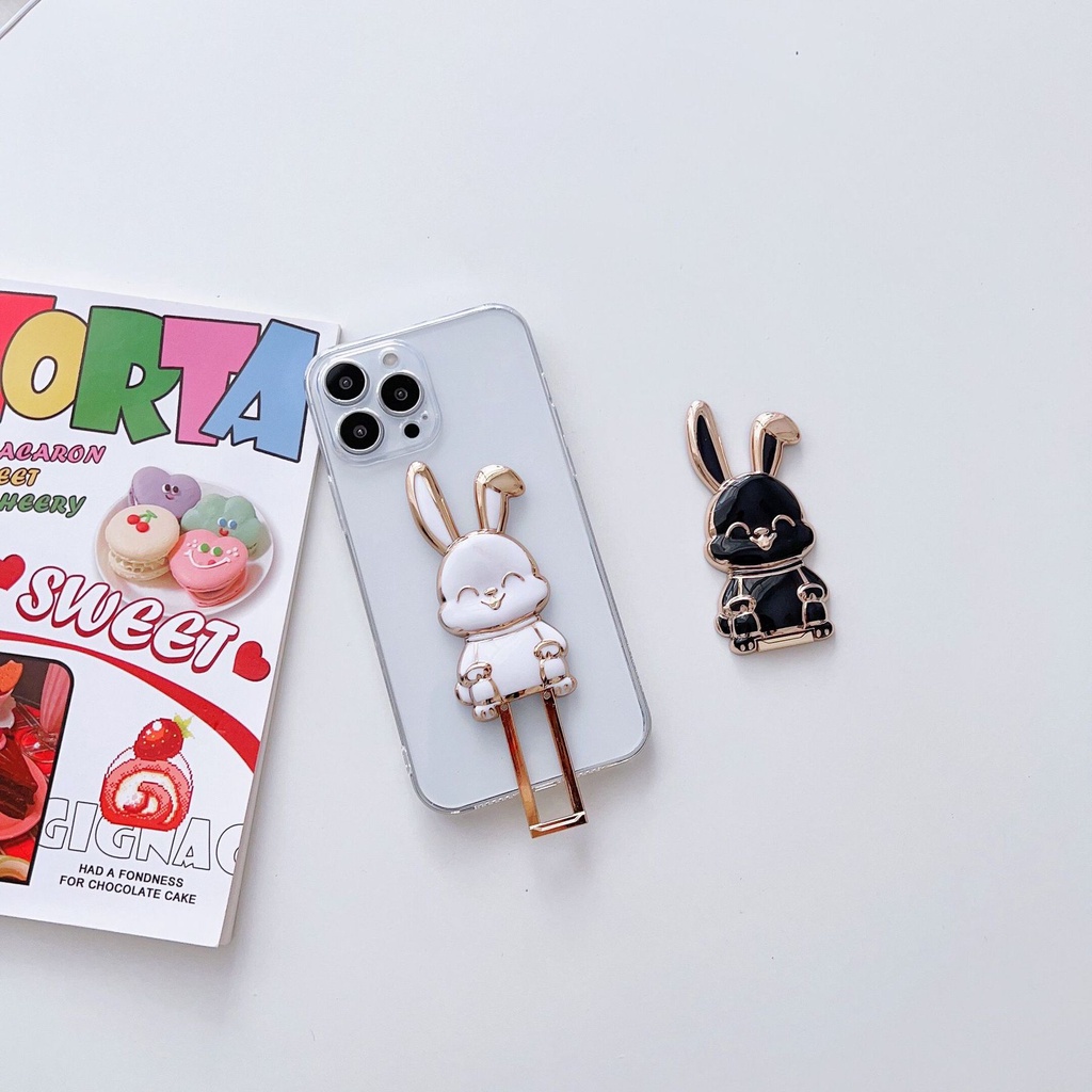 Cute Rabbit Bracket Handphone Mini Rabbit Desktop Bracket Braket Lipat Portable Bracket Braket Ponsel Multifungsi