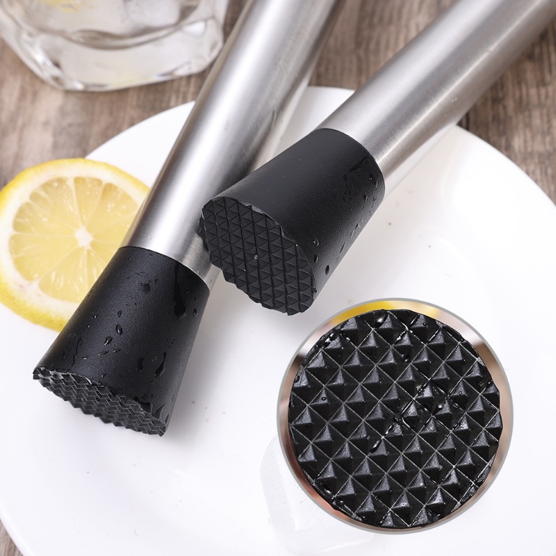 Barware Pecah Es Loli Penghancur Es Pegangan Nyaman Alat Barware Tahan Lama Stainless Steel Tongkat Pencampur Anggur DIY Minuman Muddler Cocktail Stirrer Shaker Ice Crusher