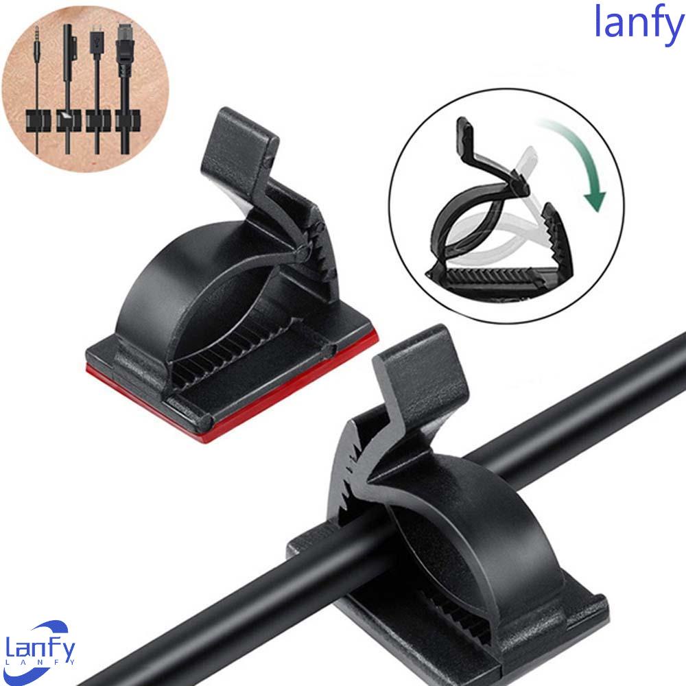 Lanfy Klip Pengatur Kabel Pengikat Loop Yang Dapat Disesuaikan Pengikat Rumah Kantor Cord Clamp Cable Ties