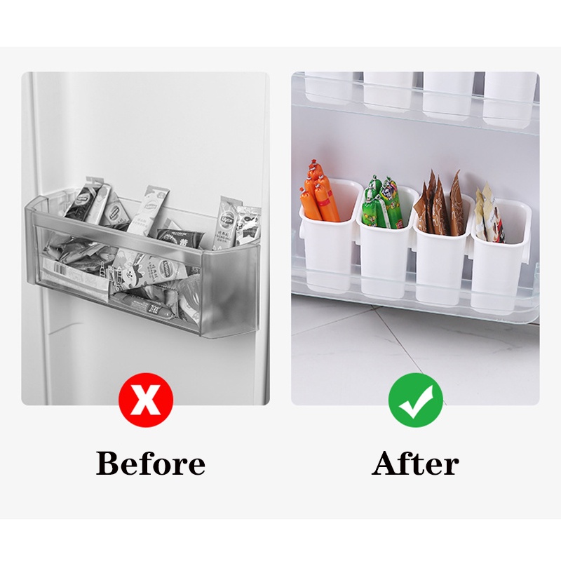 Kotak Penyimpanan Pintu Samping Kulkas Multifungsi/Rak Freezer Dapur Organizer Makanan Sayur Draining Holder Supplies