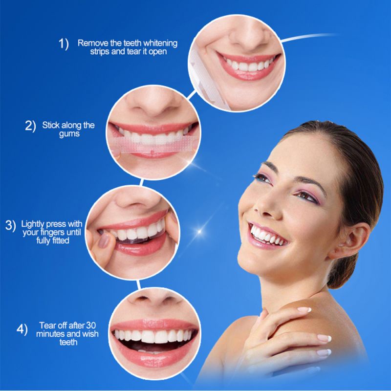 Pemutih Gigi Gel Teeth Whiten Strips 3D Oral Teeths Whitening Tools