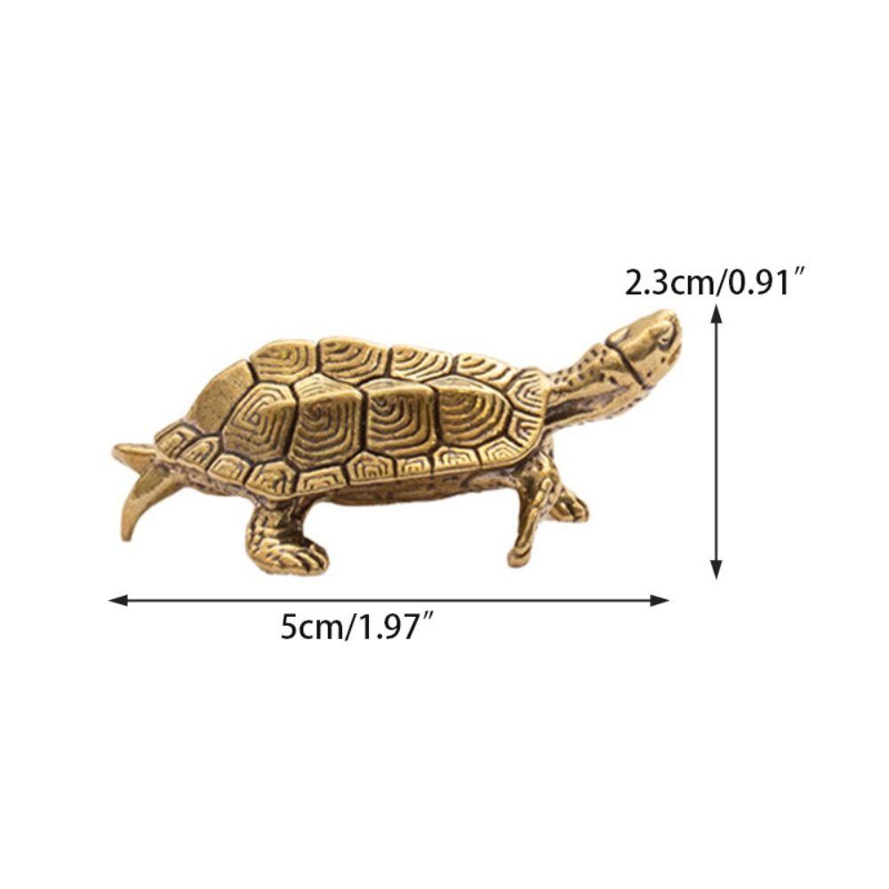 AUGUSTINA Patung Kura-Kura Micro-Ukir Retro Panjang Umur Penyu Teh Pet Kerajinan Hadiah Ruang Tamu Turtle Figurines