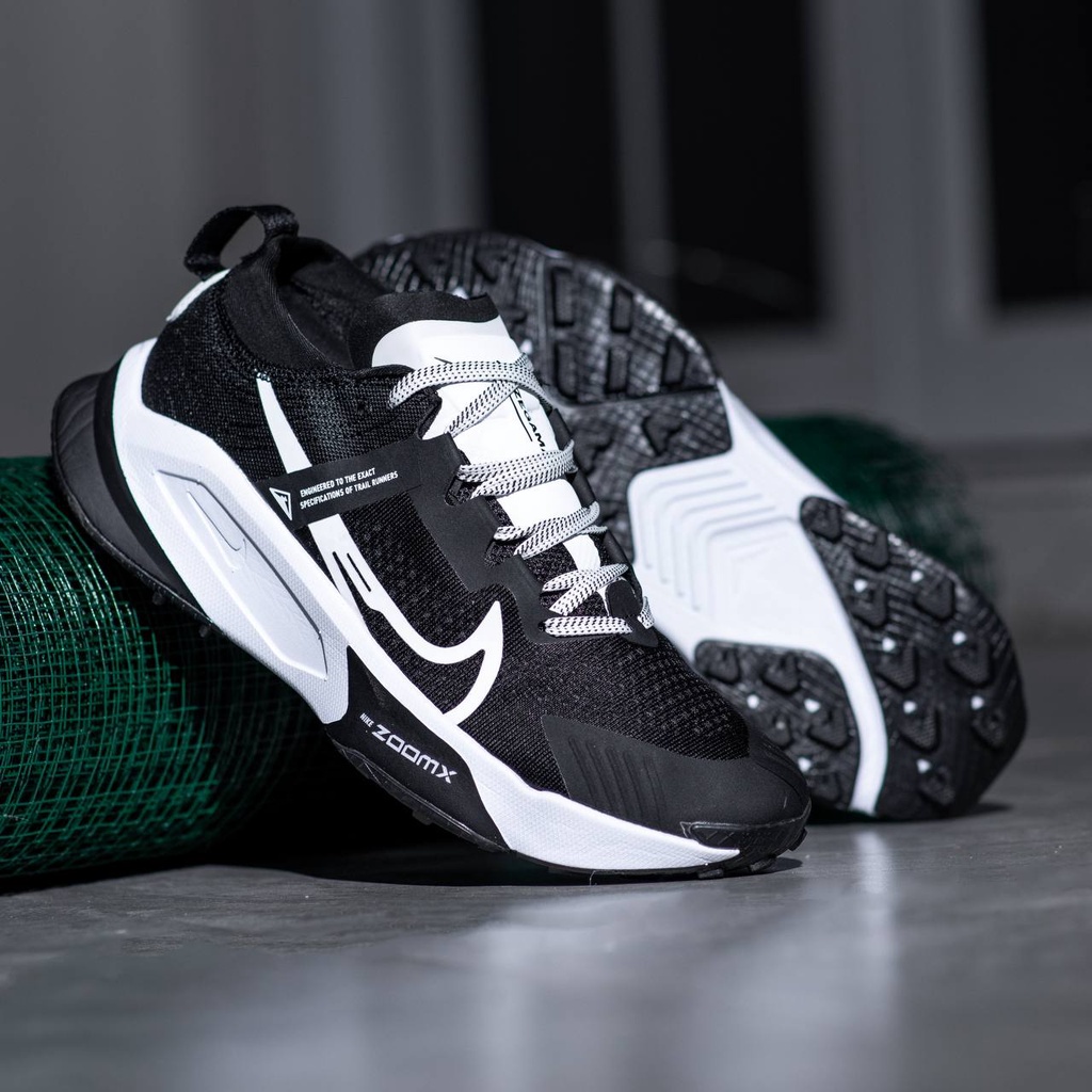 NIKE ZOOM X ZEGAMA TRAIL BLACK WHITE ORIGINAL Sepatu Sneakers Pria kualitas bagus