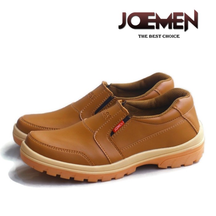 (COD) Sepatu Joemen J 40 Original Import pria kerja kantor termurah - Tan, 41