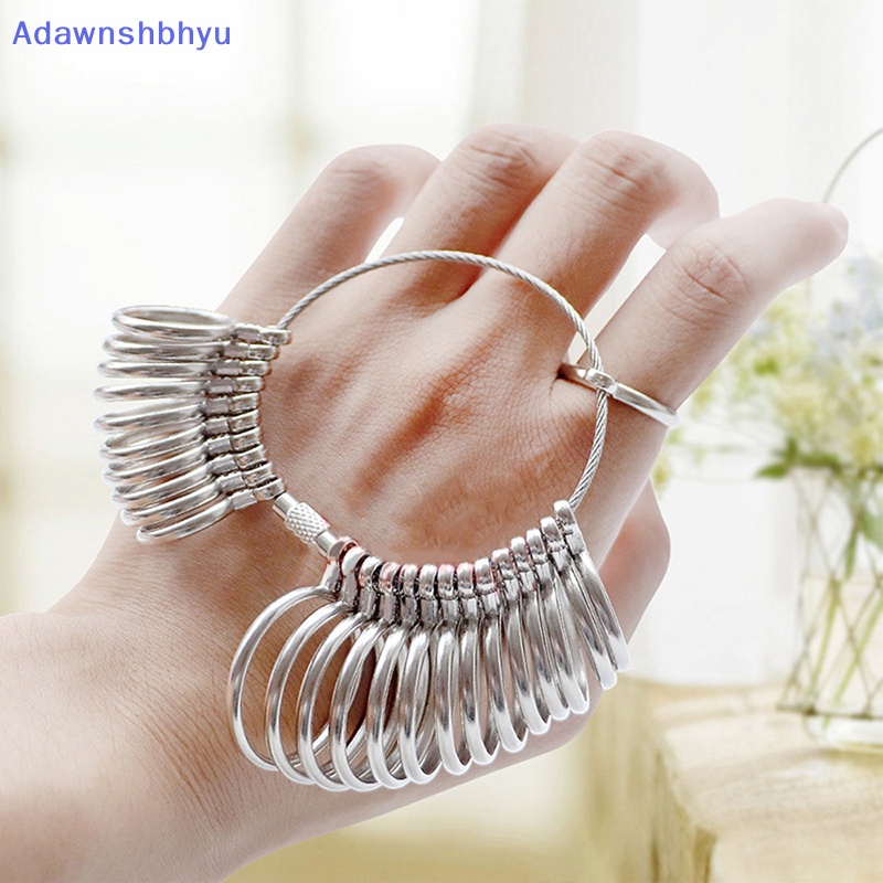 Adhyu Metal Finger Ring Gauge Sizer Membuat Perhiasan Ukuran Alat Ukur Set US EU Pria Finger Ring Sizes Gauge Set Metal Finger Measure Sizing Ukur ID