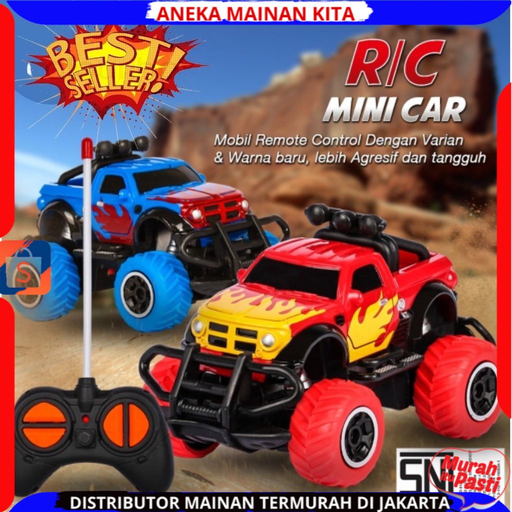 Mainan Anak  Mobil Remote Control Offrroad Mini Car Bentuk Unik Dan Tahan Banting Murah SNI