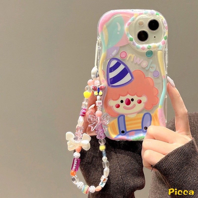 Kartun Monster Kecil Lucu Lucu Clown Case Untuk Realme C53 C15 C12 C21Y C25 C20A C25Y C55 C31 C35 5 7i 6i 5s 5i C11 C20 C25s C17 C3 C2 C1 C30 C21 C33 3D Penutup Tepi Bergelombang Lengkung