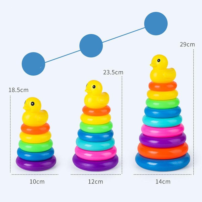 Mainan Interaktif Anak Orang Tua Baru Rainbow Tumpuk Cincin Tower Tumpuk Anak Edukasi Anak Paud Mainan Hadiah