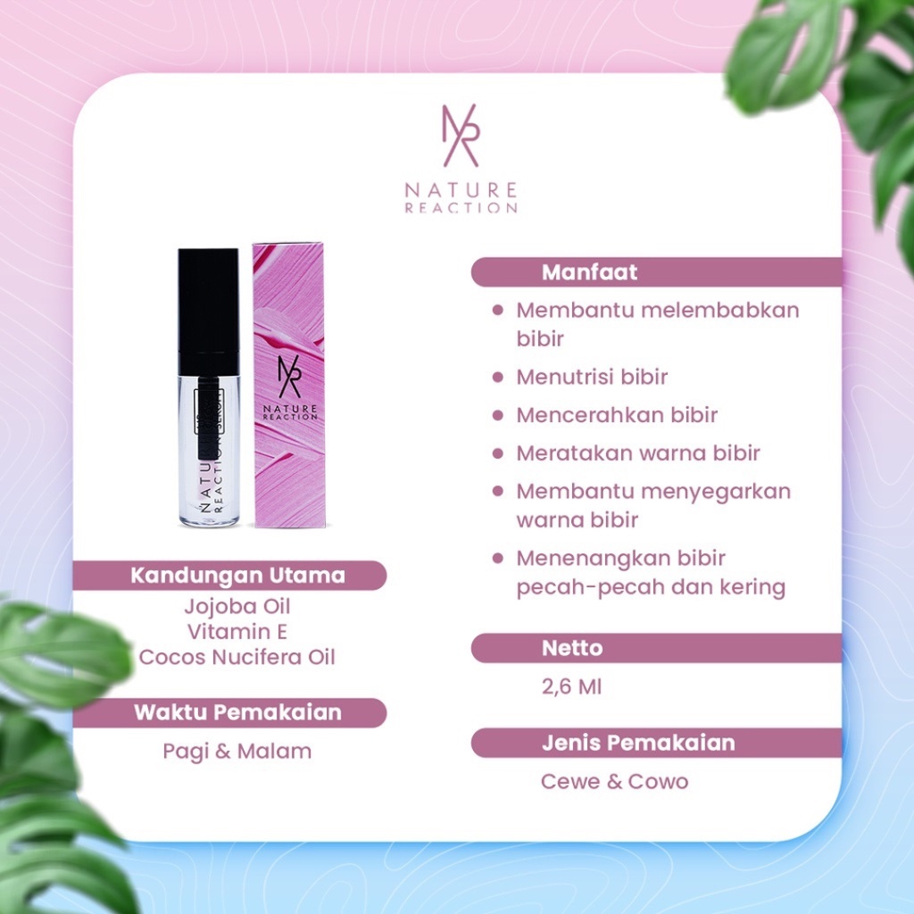 Nature Reaction Crystal Bright Serum &amp; Lip Serum Halal BPOM