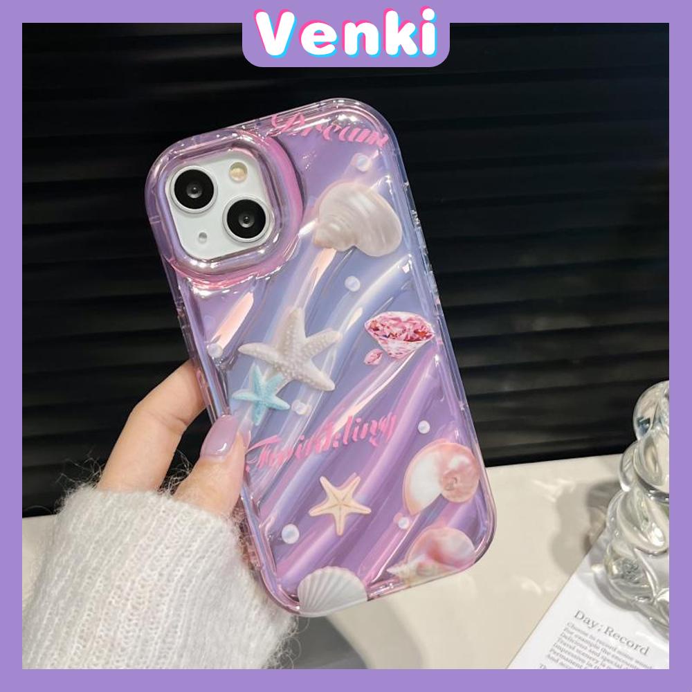 VENKI - For iPhone 11 iPhone Case Laser Reflective Transparent Phone Case TPU Soft Shockproof Airbag Shell Protective Case Starfish Compatible with iPhone 14 13 Pro max 12 Pro Max