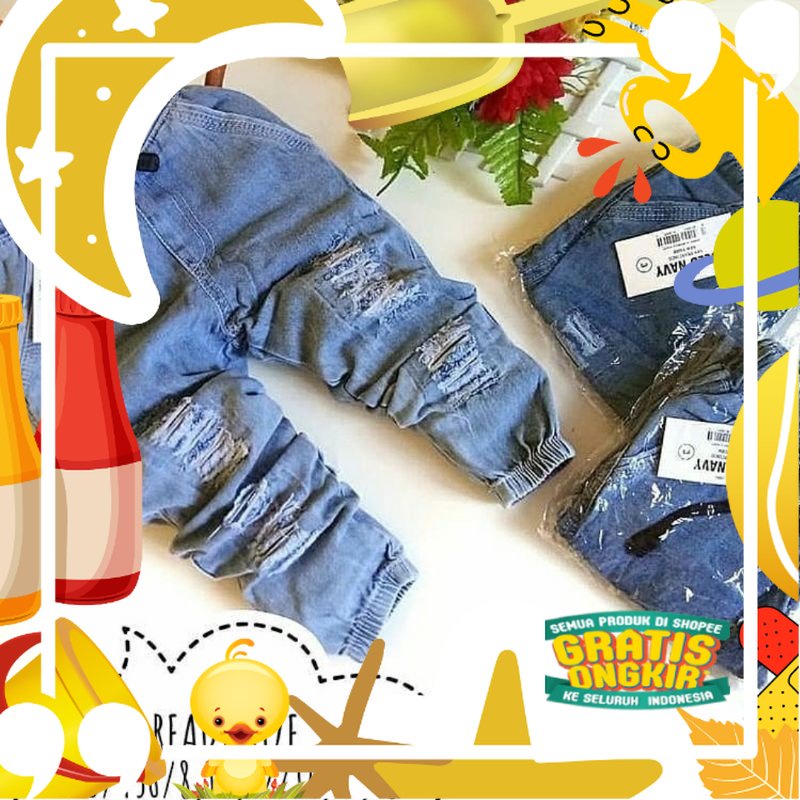 JOGER RIPPED CELANA PANJANG ANAK 1-8 Tahun Celana Panjang Anak Jeans/ Lucu kado Ultah