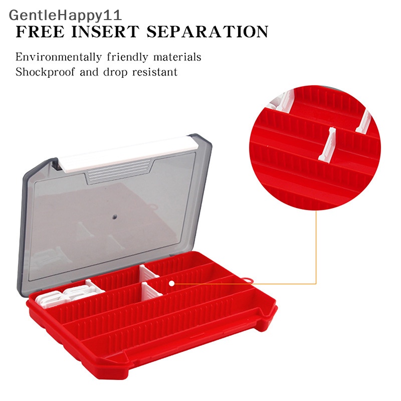 Gentlehappy Fishing Tackle Box Storage Tray Dengan Sekat Removable Umpan Pancing Hooks Case id