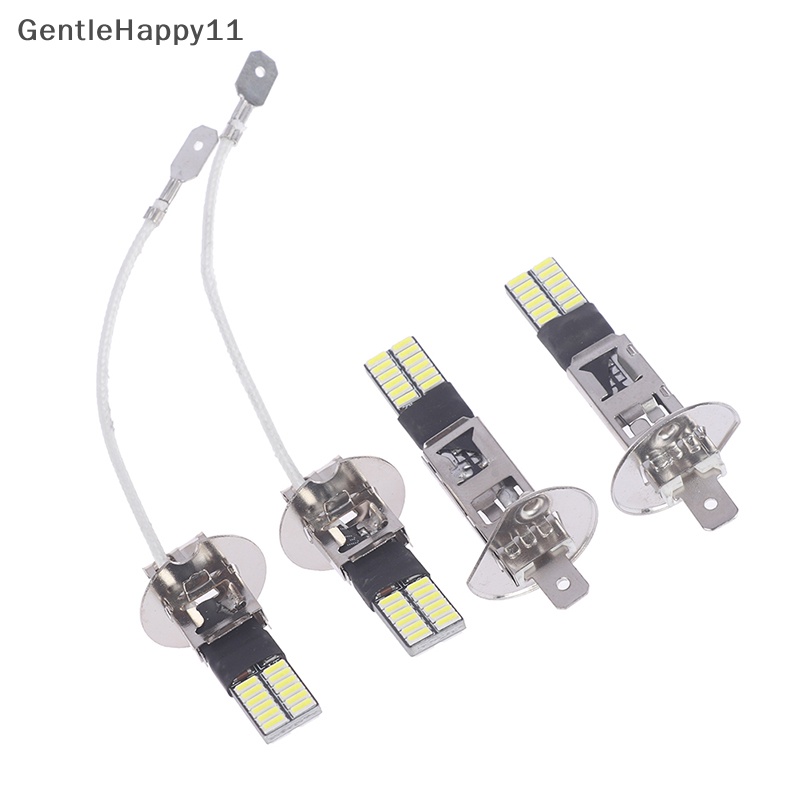 Gentlehappy 2PCS H3 H1 Bohlam LED Untuk Lampu Kabut 24 SMD Putih 12V LED Fog Light Running Lamp id