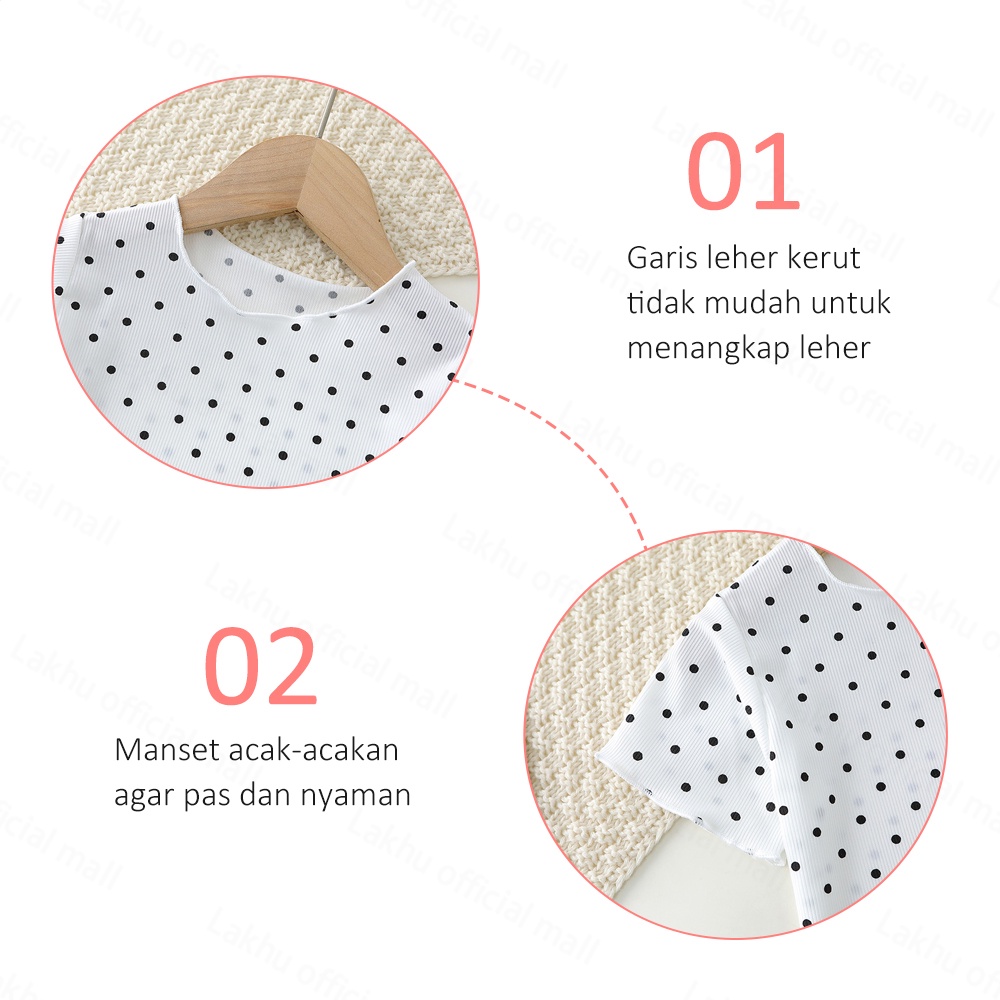 Lakhu Piyama Anak Perempuan Motif Polkadot Bayi Perempuan Baju Tidur Lucu Import