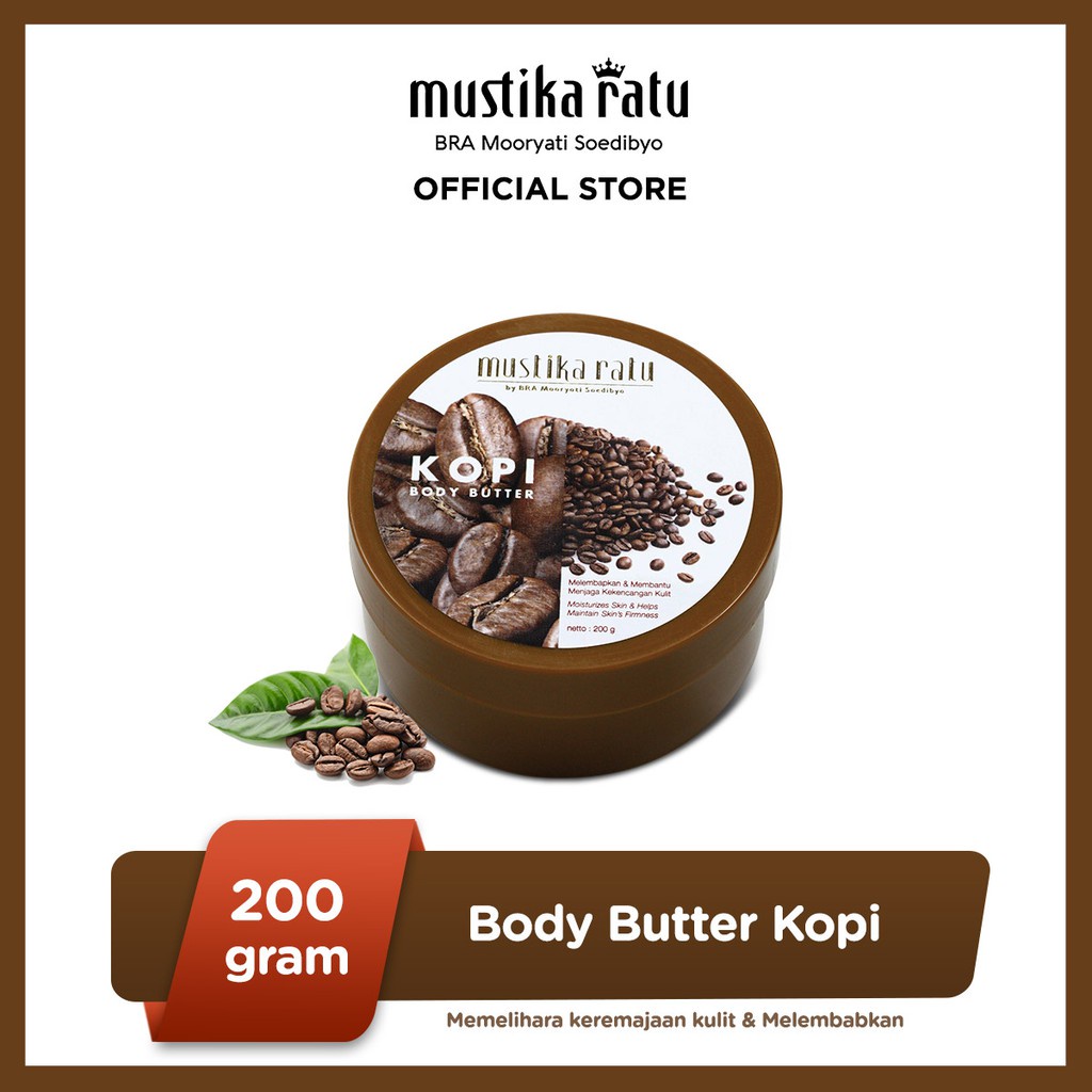 Mustika Ratu Coffee Body Butter 200gr melembabkan dengan aroma Kopi