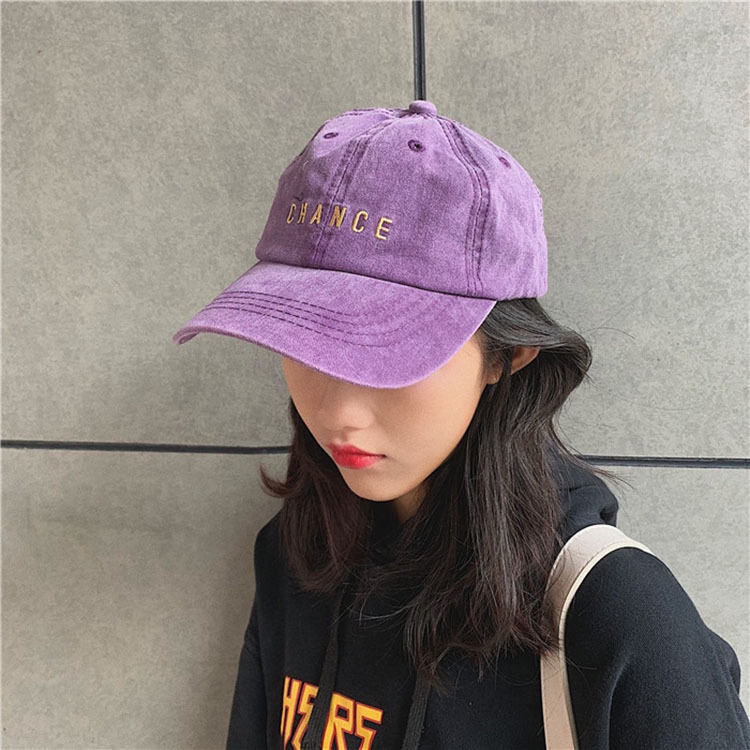 Topi Baseball Bordir Alfabet Versi Korea Retro Lembut Top Warna Solid