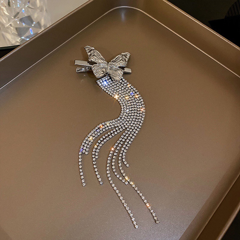 Ins Fashion Kupu-Kupu Rumbai Jepit Rambut Duckbill Klip Perempuan Pasang Rusak Rambut Poni Klip Kepribadian Aksesoris Rambut Super Panjang