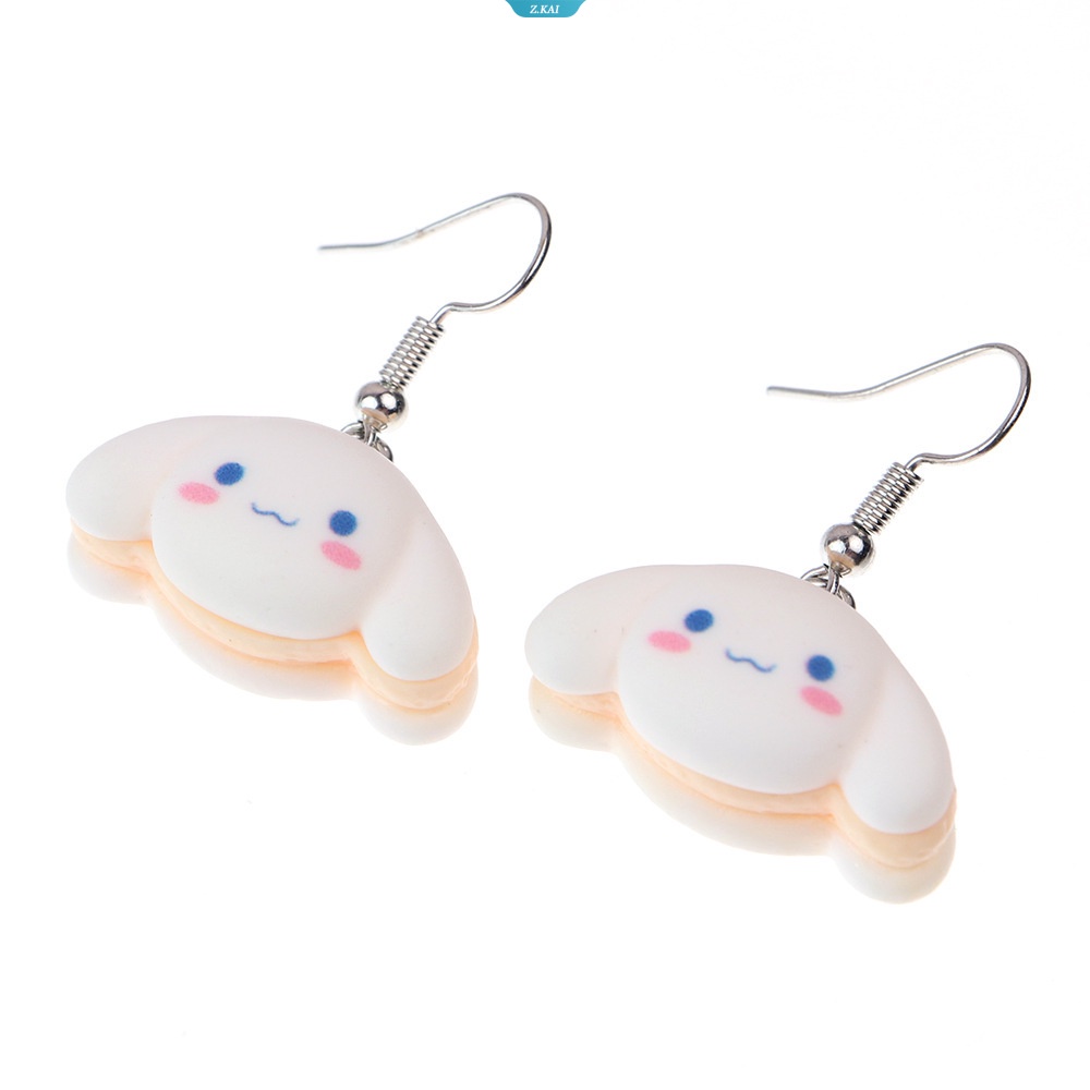 Anting Wanita Resin Drop Custom DIY Hadiah Cewek Lucu My Melody Pochacco HelloKitty Kuromi Pom Pom Purin Cinnamoroll Sandwich Biscuit Earrings [ZK]