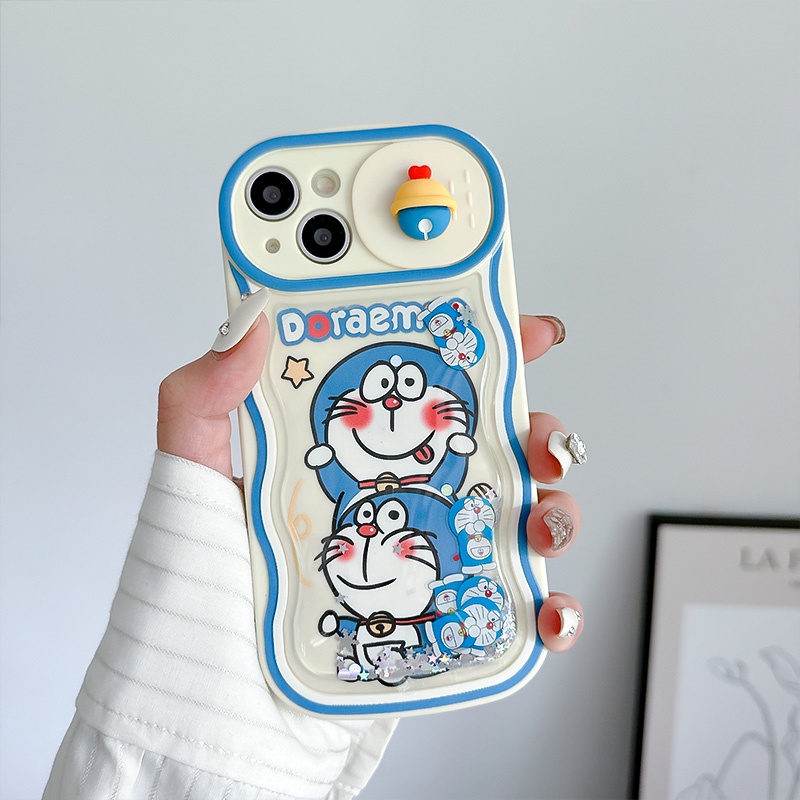 Casing Soft Handphone Doraemon A Dream Cocok Untuk IPhone 14 13 12 11 Pro Max 14Plus Casing Pelindung Pasir Hisap Jendela Sliding Kartun