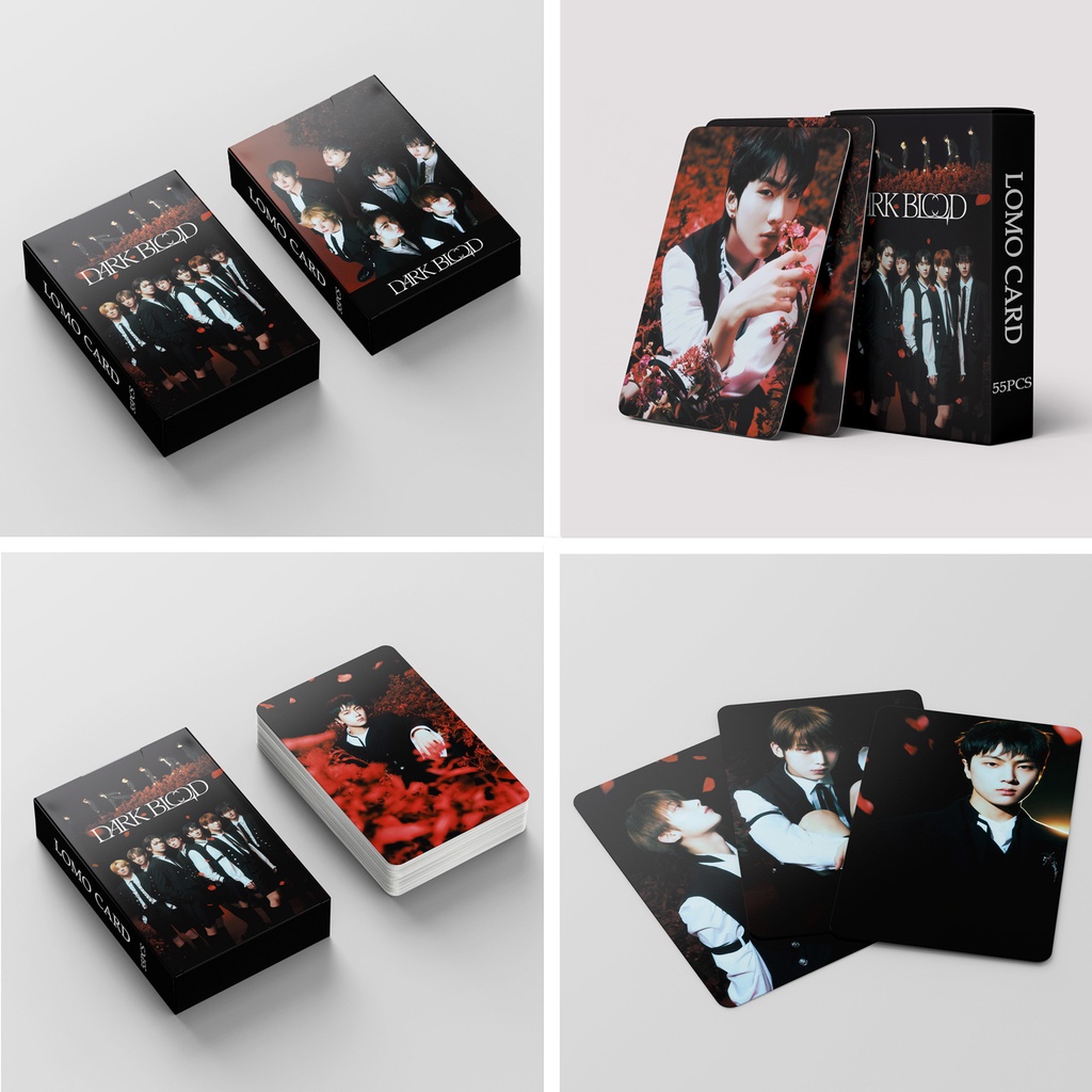 55pcs /box EN-HYPEN 4th Mini Album DARK BLOOD Photocards FULL HALF NEW Ver. Kartu Lomo ENHYPEN Kpop Postcards