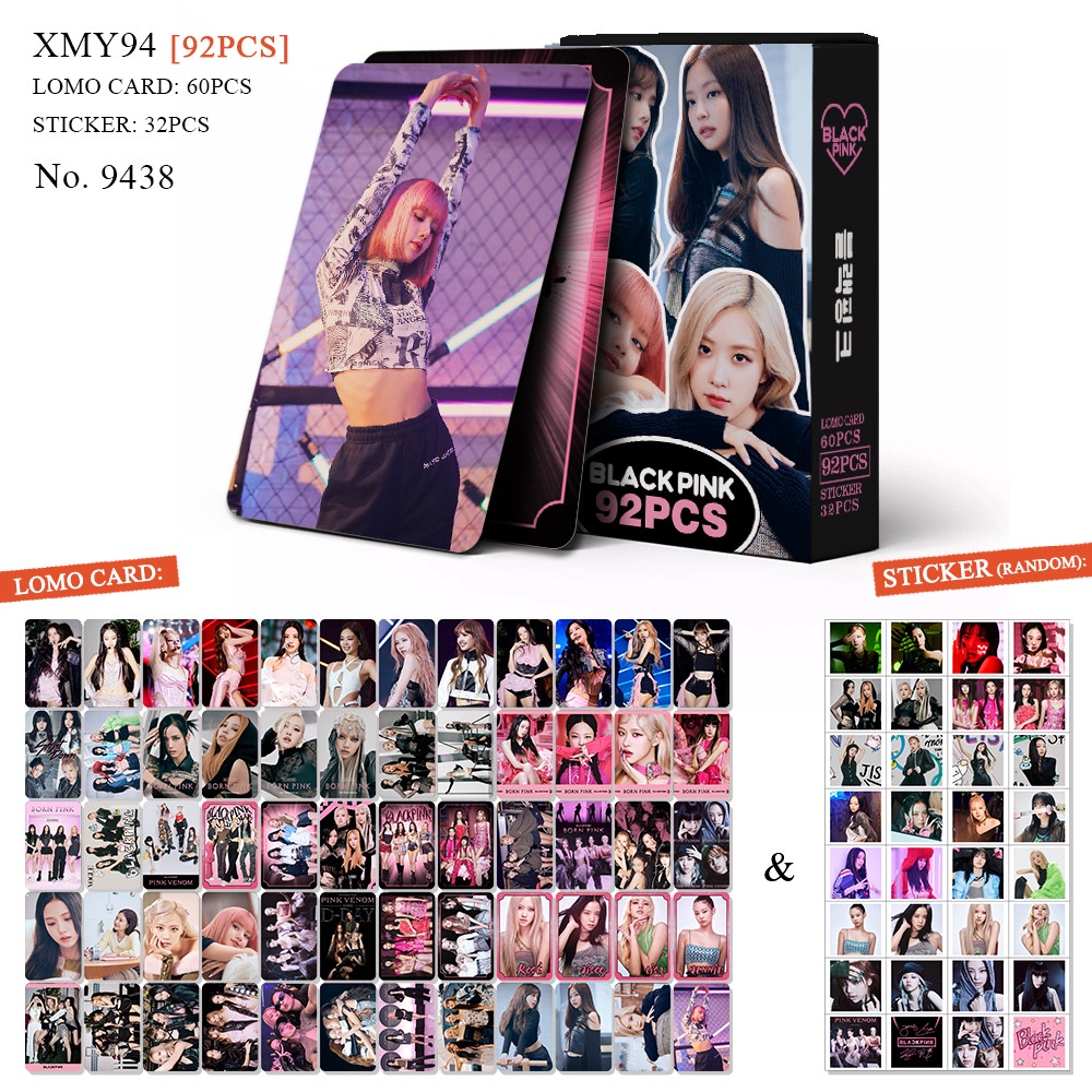 92pcs/box BALCK-PINK Coachella Stiker Photocards Kartu Lomo Blackpink Kpop Postcards Pasta Blackpink