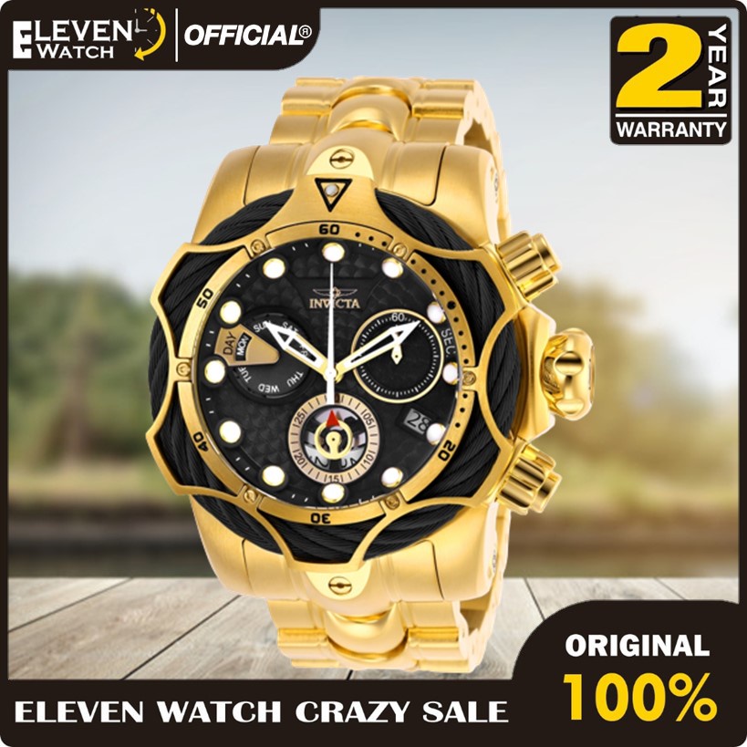 [Promo] Jam Tangan Pria Invicta 26654 Reserve Venom Gold-Tone Stainless Steel Original BM Garansi Re