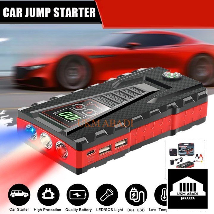 Power Bank Jumper Starter Mobil Dengan Senter Dual USB Port 12V JX56