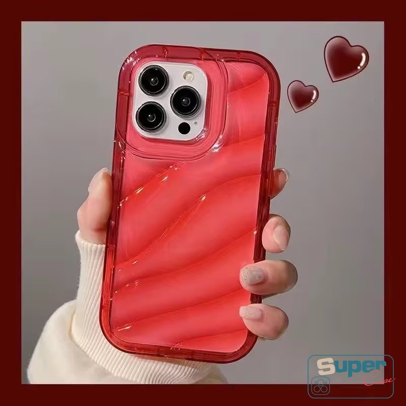 Casing Ponsel Macaron Warna Kompatibel Untuk IPhone 7Plus 11 13 XR 14 12 Pro MAX X XS Max7 8 6 6S Plus SE 2020 Mewah Simple 3D Stereo Kreatif Pola Bergelombang Bening Soft Cover