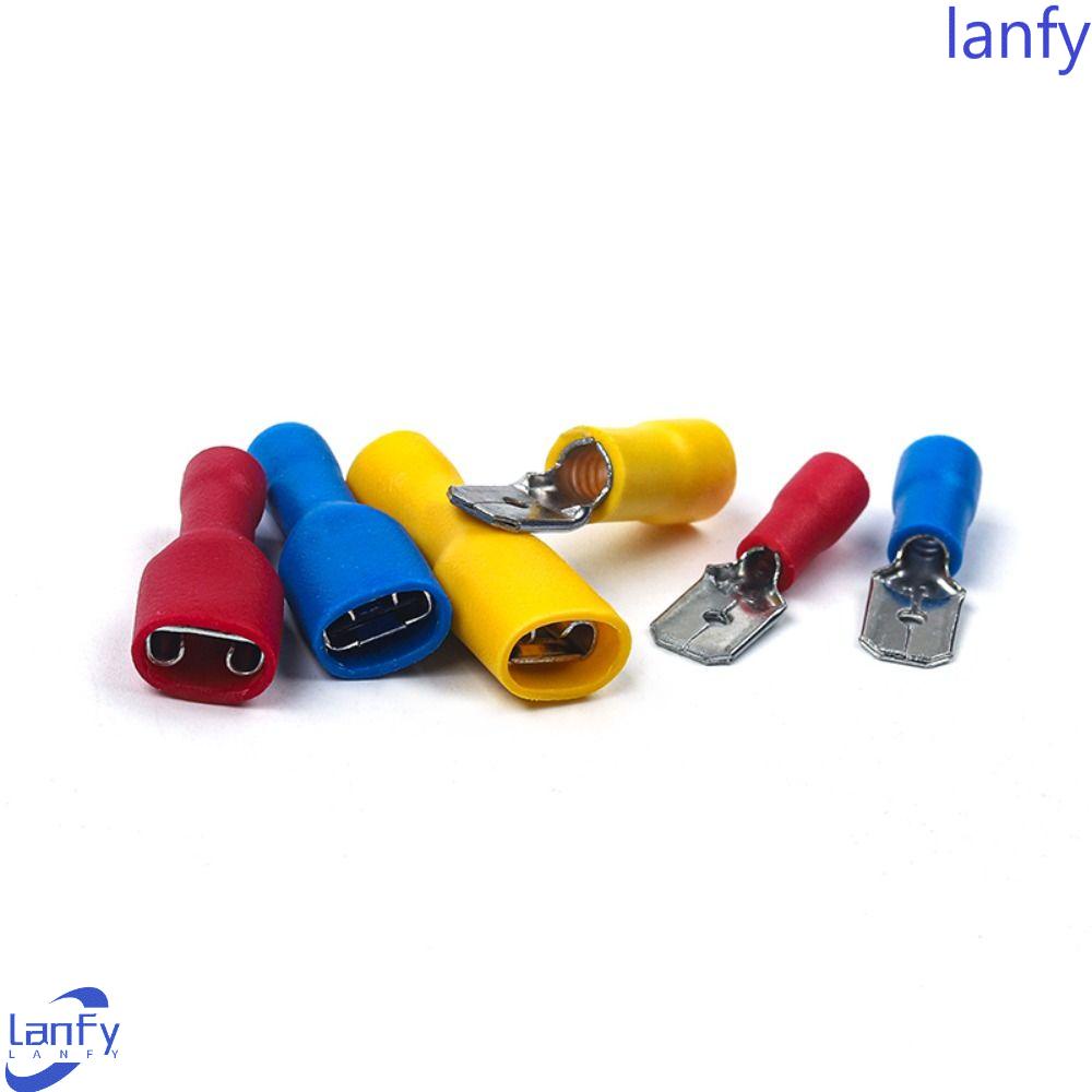 Lanfy Terminal Crimp Listrik 50PCS Female Male Lengan Isolasi Konektor Kabel Listrik Aksesoris Elektronik Termin Spade Connector Cold Pressing Lug Terminals